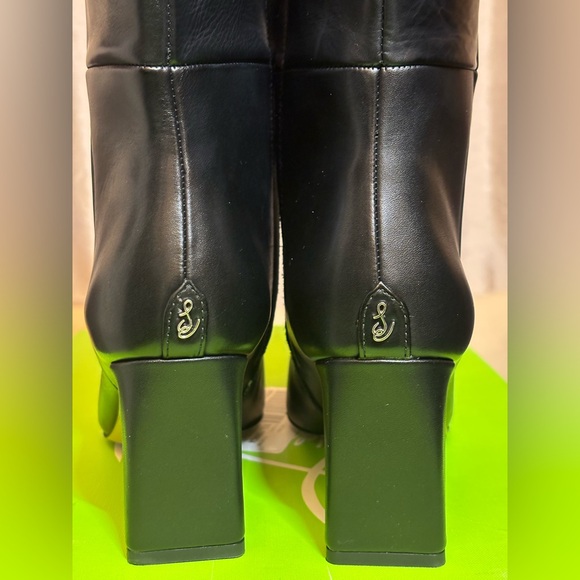 NWB -Sam Edelman Sylvia, Black Leather Knee High Boots Size 8 - Picture 7 of 7